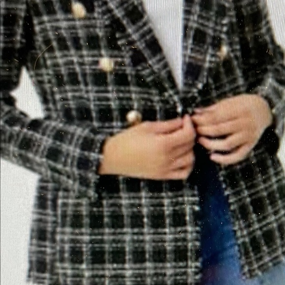 Rachel Zoe Contemporary Fit Tartan Plaid Tweed Jacket - Picture 14 of 15